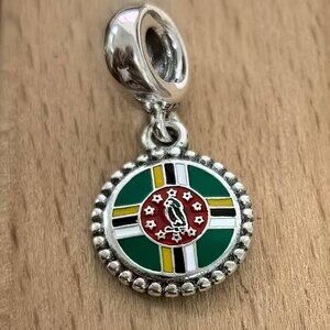 Pandora Commonwealth of Dominica flag Charm, S925 Silver Bracelets